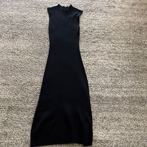Elegant Black bodycon Sleeveless sweater Dress